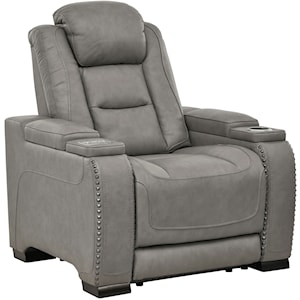 Signature Design by Ashley The Man-Den Power Recliner with Adjustable Headrest