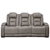 Signature Design by Ashley The Man-Den Power Reclining Sofa with Adjustable HR