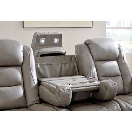 Power Reclining Sofa with Adjustable HR