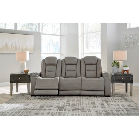 Power Reclining Sofa with Adjustable HR
