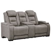 Signature Design by Ashley Furniture The Man-Den Power Reclining Loveseat with Console