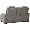 Signature Design by Ashley The Man-Den Power Reclining Loveseat with Console