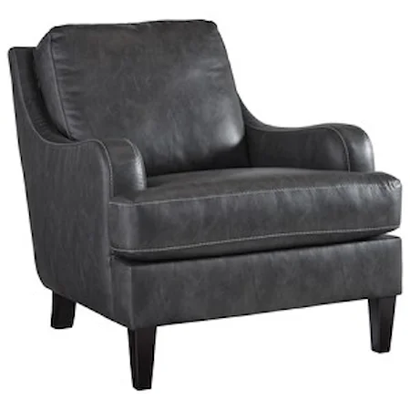 Transitional Accent Chair with Sloped Arms