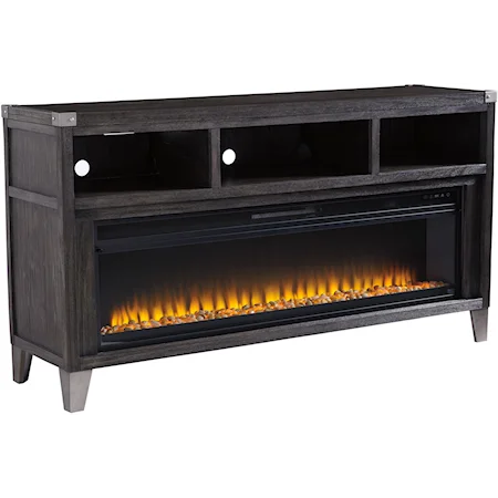 Large TV Stand with Fireplace Insert