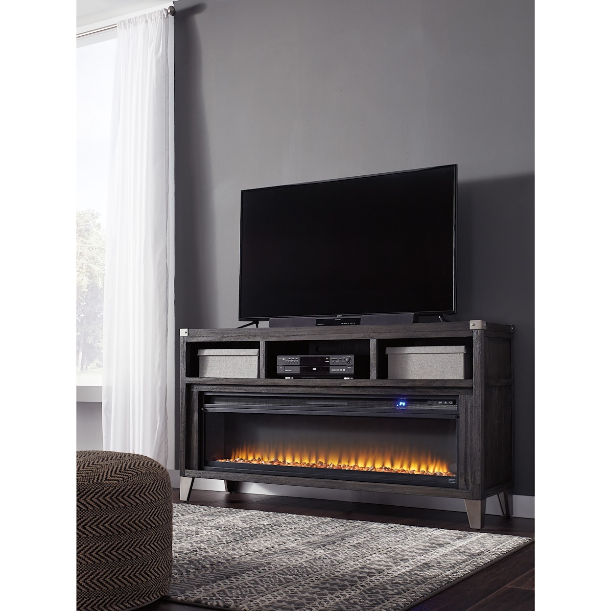 Signature Design by Ashley Furniture Todoe Large TV Stand with Fireplace Insert