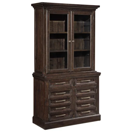 Solid Pine Wood Credenza & Credenza Hutch