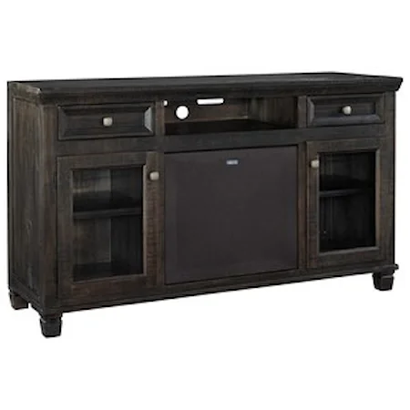 Solid Wood Pine Large TV Stand w/ Large Bluetooth Speaker