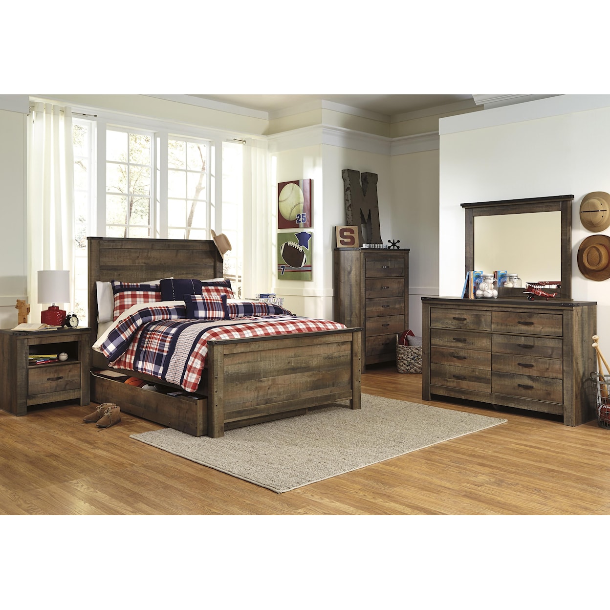 Signature Design by Ashley Trinell 7pc Full Bedroom Group