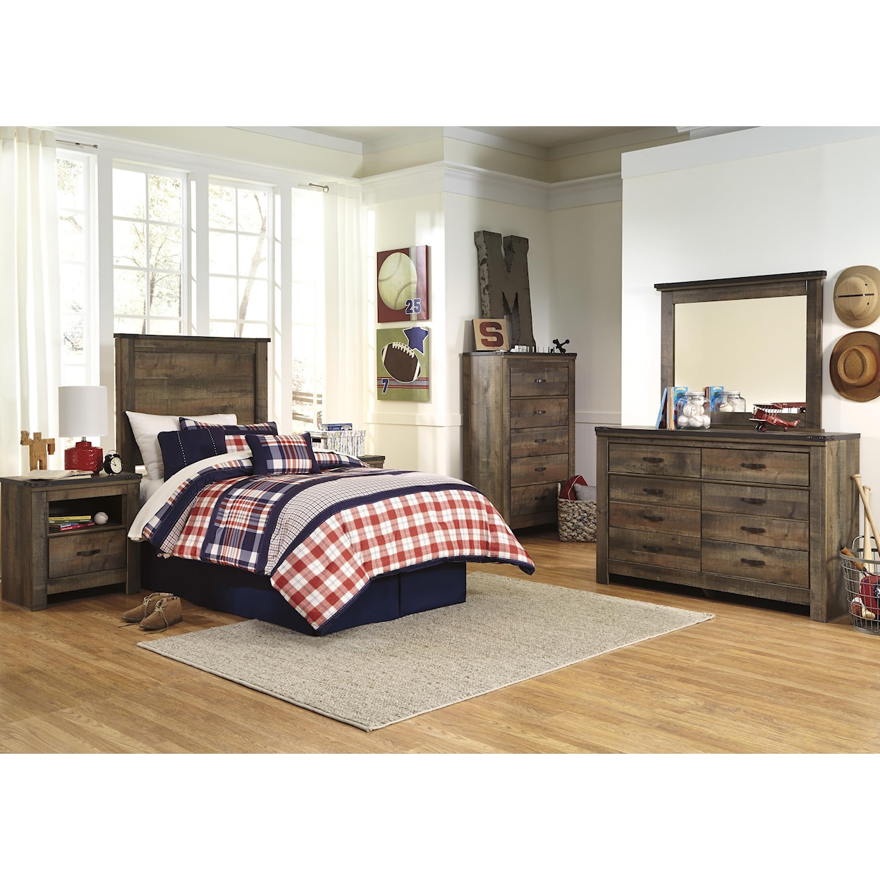 Signature Design by Ashley Trinell 5pc Twin Bedroom Group