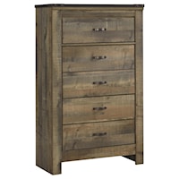 Rustic 5-Drawer Chest with Top Banding