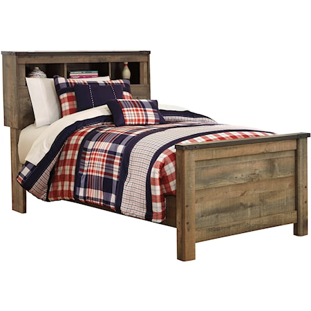 Rustic Look Twin Bookcase Bed