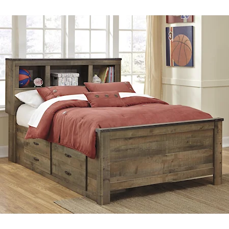 Full Bookcase Bed with Under Bed Storage