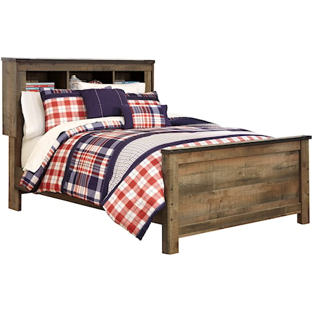 Rustic Look Full Bookcase Bed