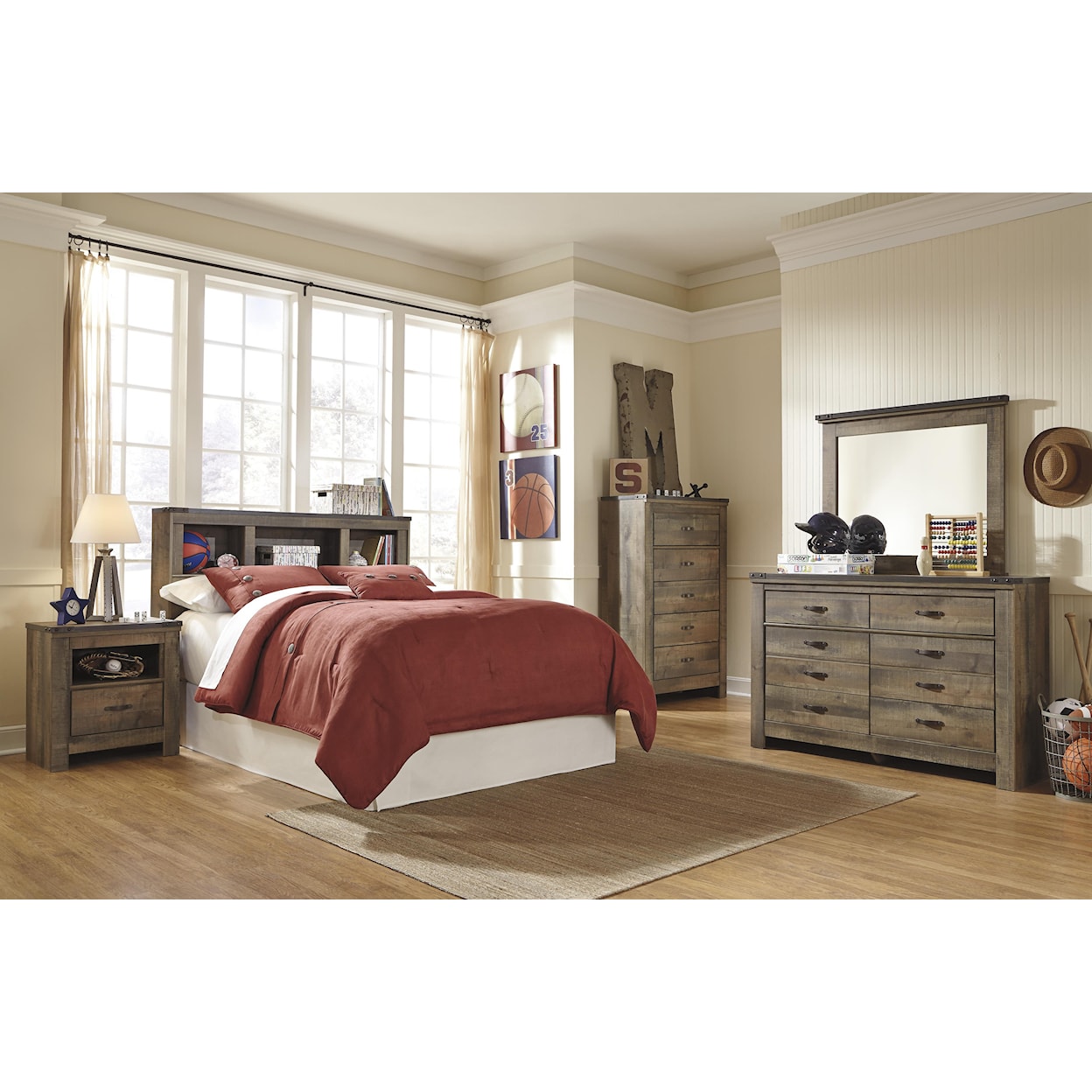 Ashley Furniture Signature Design Trinell Full Bookcase Headboard