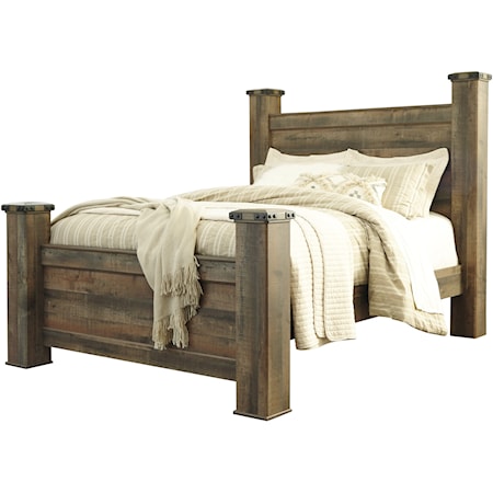 Rustic Look Queen Poster Bed