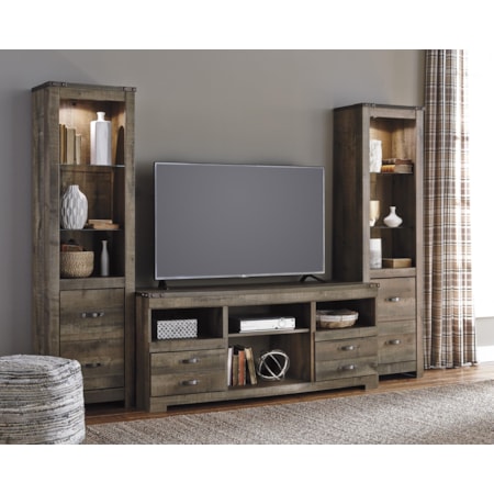 Large TV Stand &amp; 2 Tall Piers