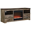 Benchcraft Trinell Large TV Stand with Fireplace Insert