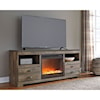Ashley Signature Design Trinell Large TV Stand with Fireplace Insert