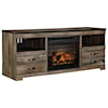 Signature Design by Ashley Trinell Large TV Stand with Fireplace Insert