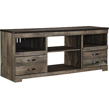 Rustic Large TV Stand with Metal Rivet Detail