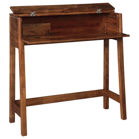 Solid Wood Console Sofa/Secretary Desk in Medium Brown Finish