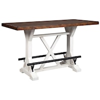 Rectangular Counter Height Dining Table with Two-Tone Finish