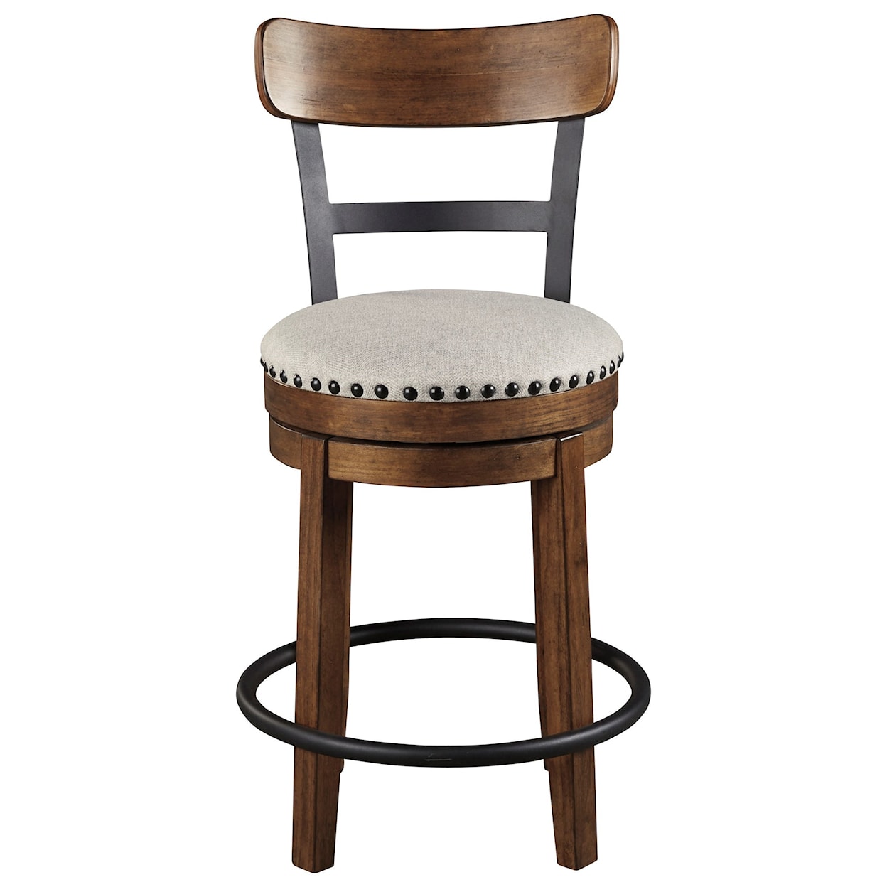 Ashley Furniture Signature Design Valebeck Counter Height Upholstered Swivel Barstool