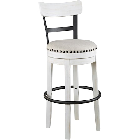 Swivel Barstool with Upholstered Seat