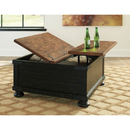 Square Lift Top Cocktail Table