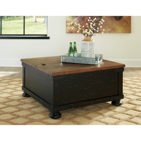 Square Lift Top Cocktail Table