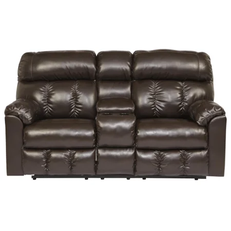 Casual Contemporary Double Reclining Loveseat w/ Console