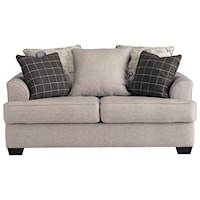 Relaxed Vintage Loveseat with 2 Decorative Pillows
