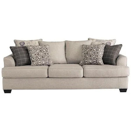 Relaxed Vintage Sofa with 4 Decorative Pillows