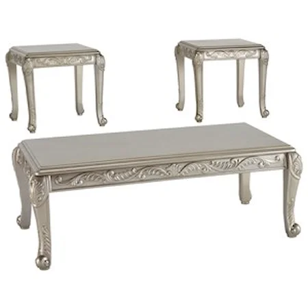 Occasional Table Set with Scrolled Details