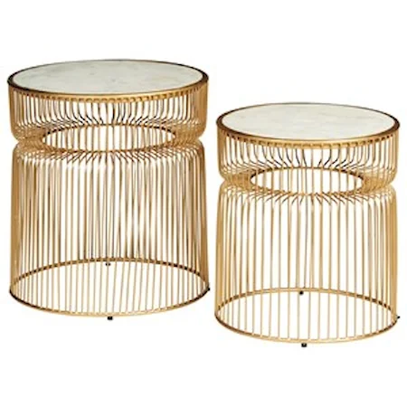 Contemporary Gold Accent Table Set