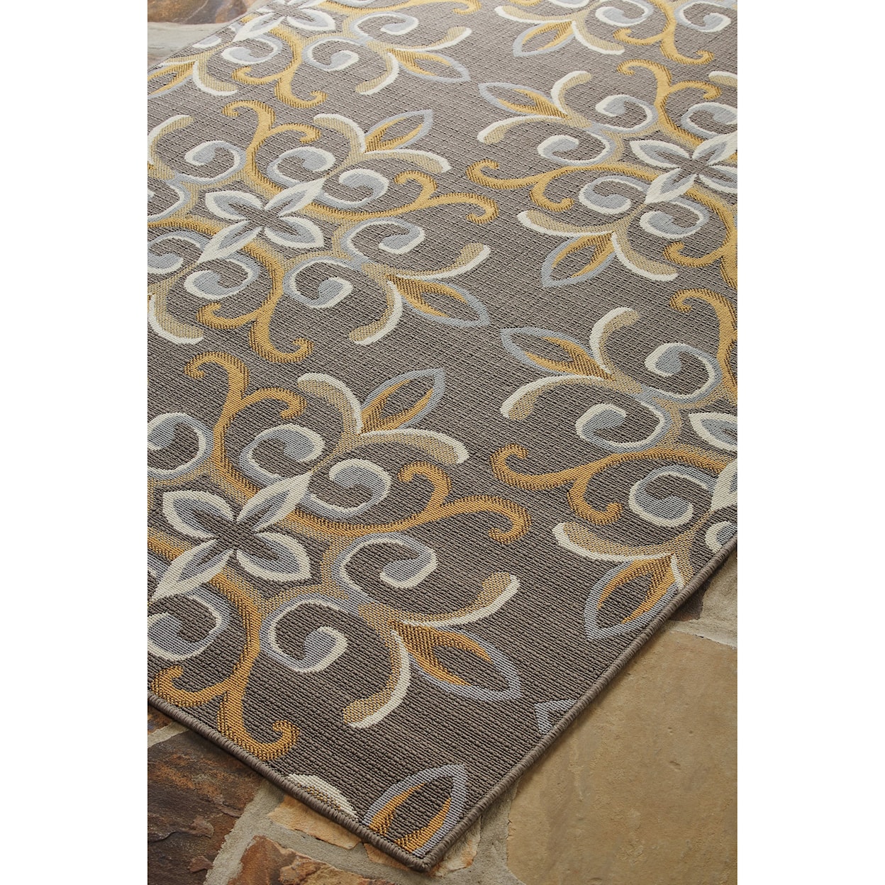 Ashley Furniture Signature Design Casual Area Rugs Savery Brown/Gold Medium Rug