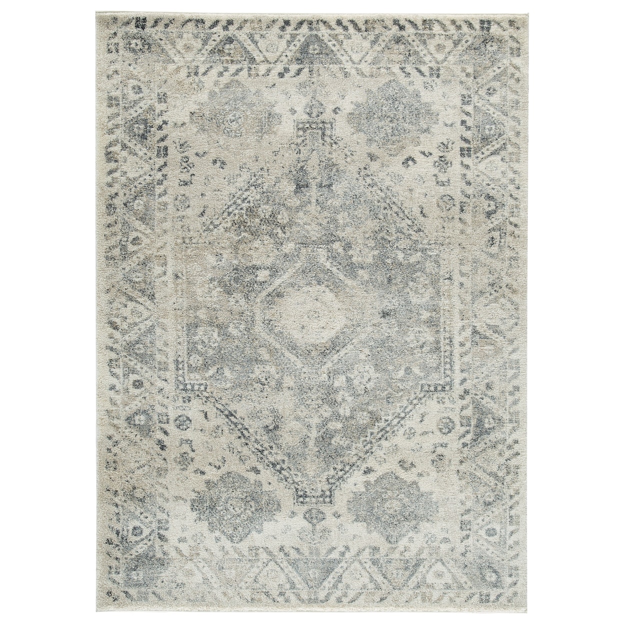 Ashley Signature Design Casual Area Rugs Precia Gray/Cream Medium Rug