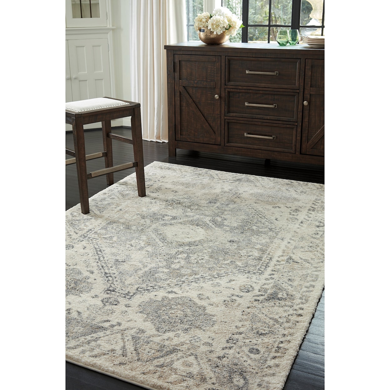 Michael Alan Select Casual Area Rugs Precia Gray/Cream Large Rug