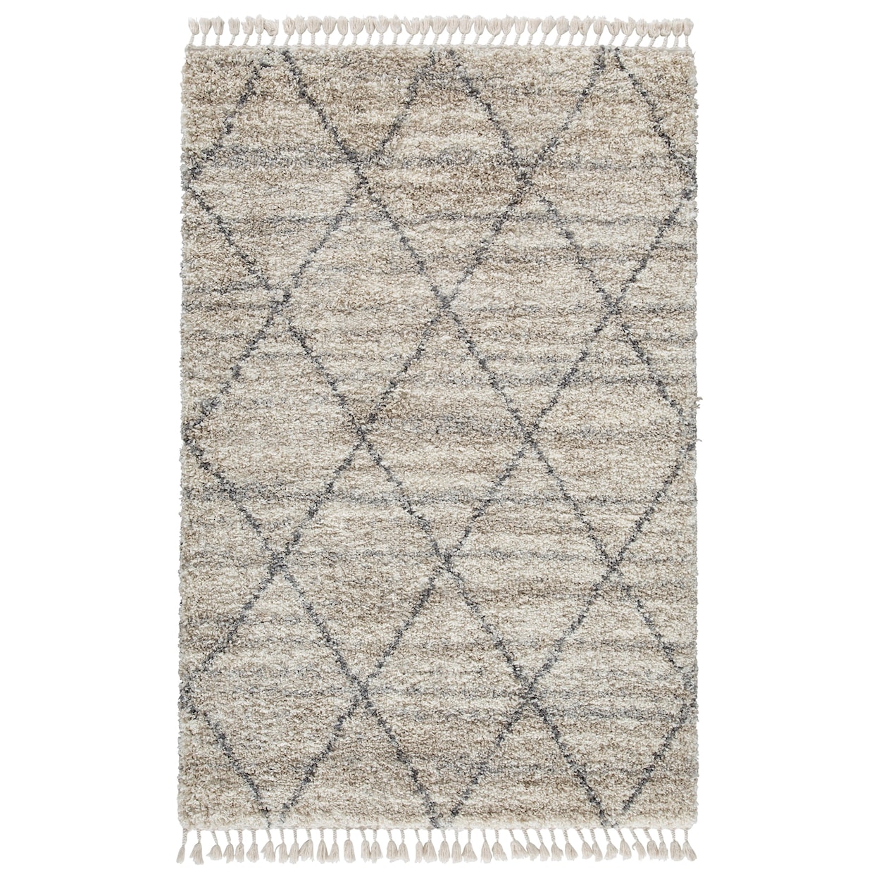 Signature Casual Area Rugs Abdalah Gray/Cream Large Rug