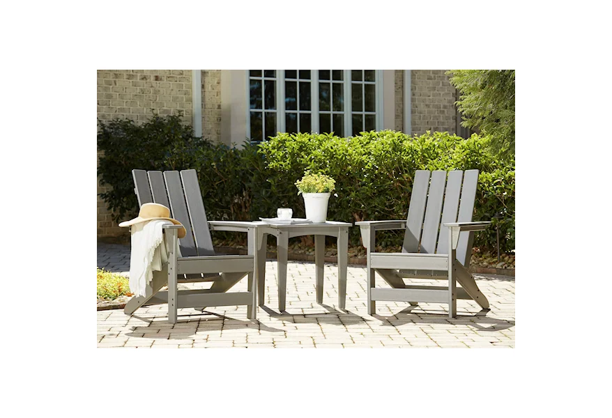 Visola 3-Piece Adirondack Chairs and Table Set by Signature Design by Ashley at VanDrie Home Furnishings