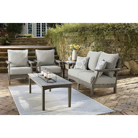 Outdoor Loveseat, 2 Chairs, and Table Set