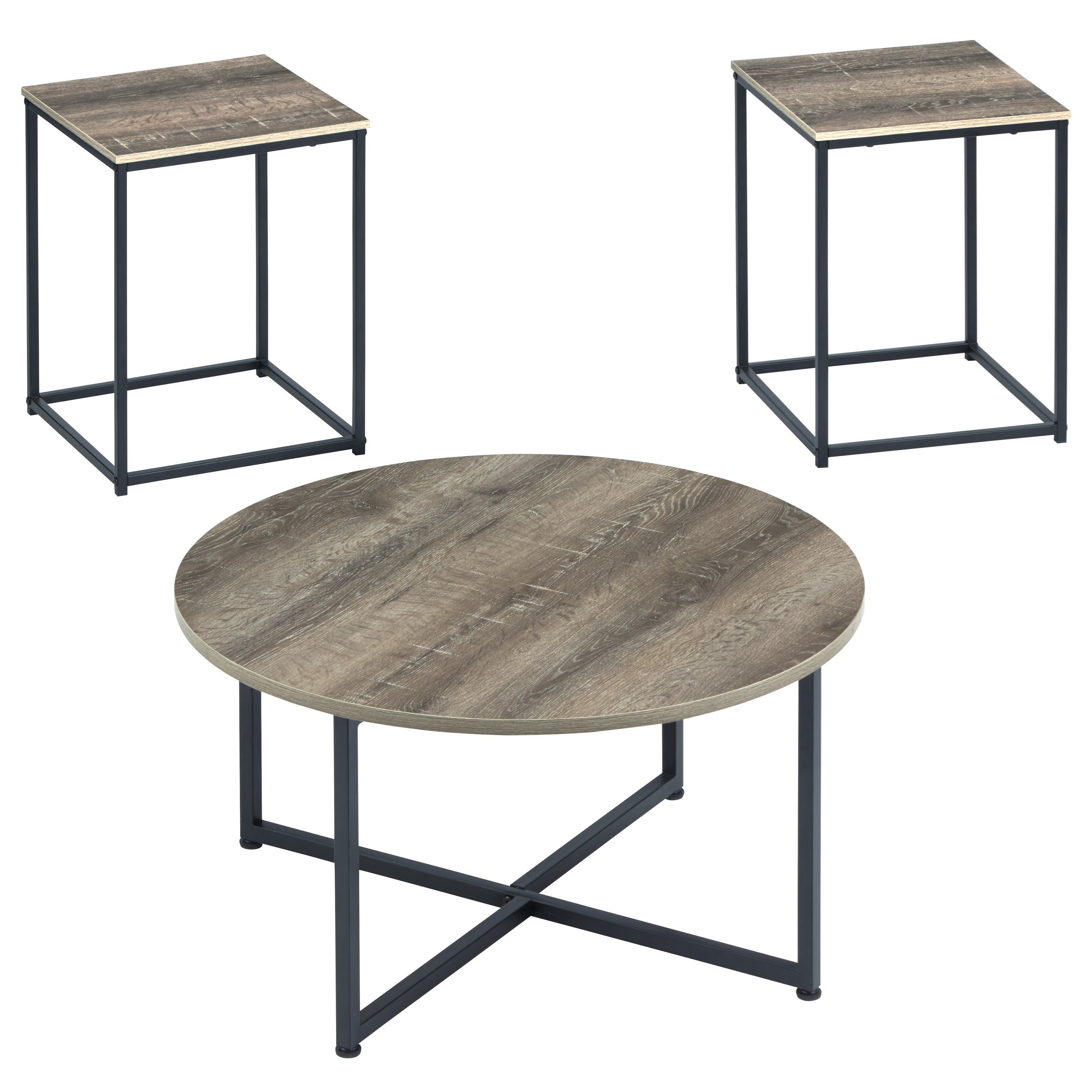 Signature Design by Ashley Wadeworth ASHLT103213 Rustic Contemporary 3Piece Occasional Table