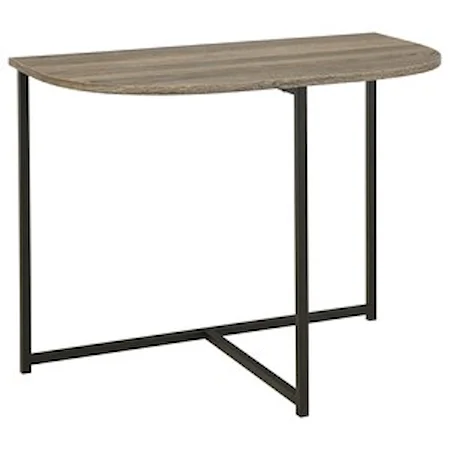 Rustic Contemporary Half-Round Chair Side End Table