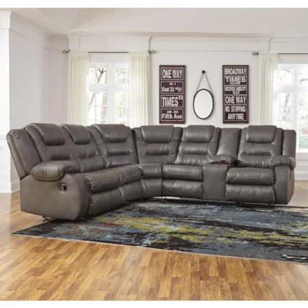 Casual Faux Leather L-Shaped Sectional