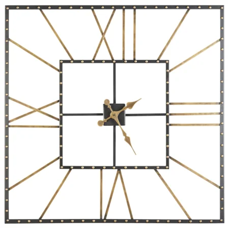 Thames Black/Gold Finish Wall Clock