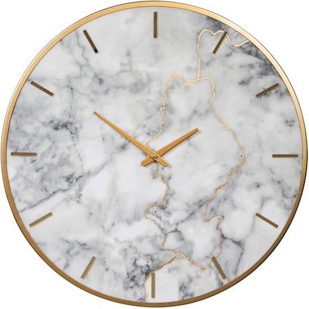 Jazmin Gray/Gold Finish Wall Clock