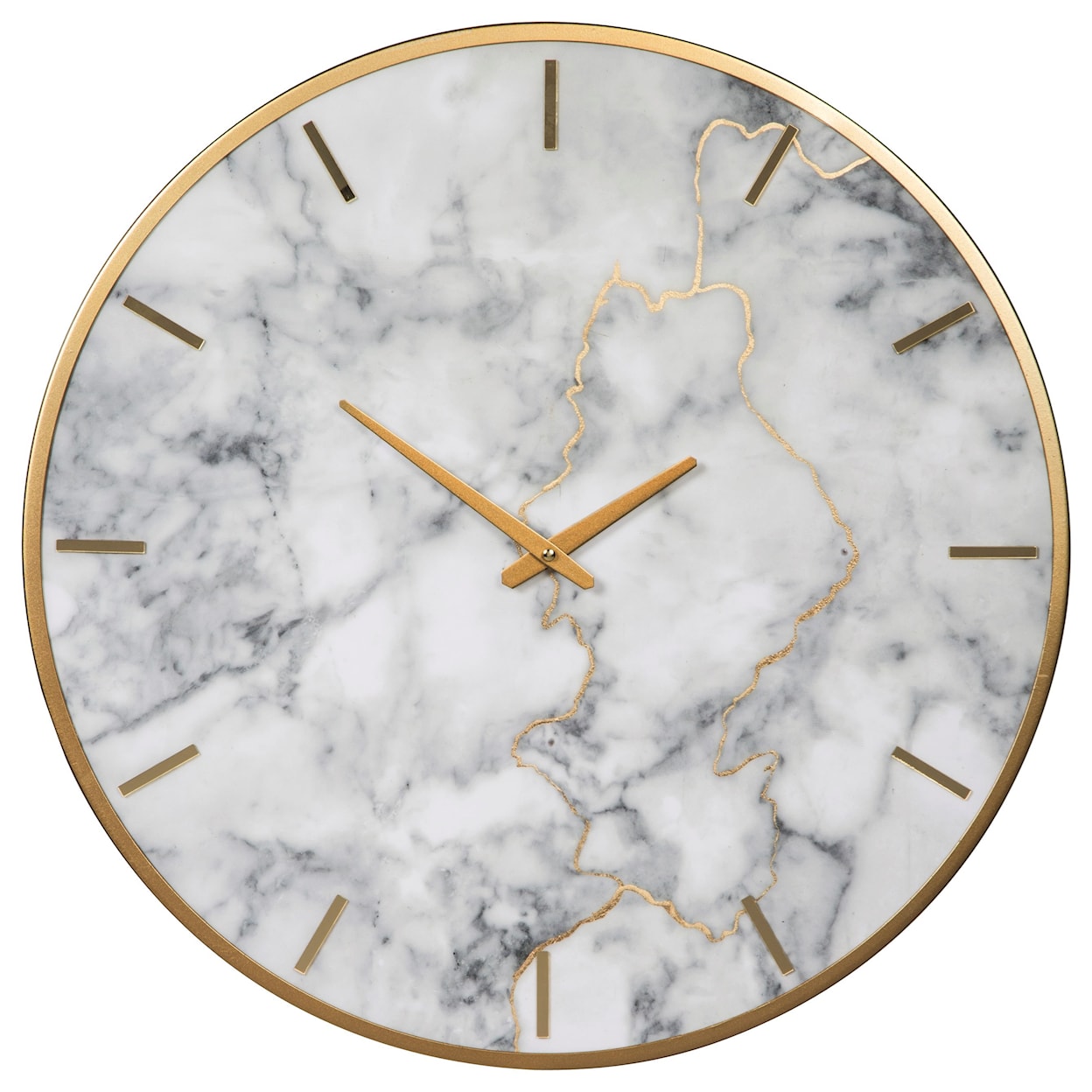 Signature Design by Ashley Wall Art Jazmin Gray/Gold Finish Wall Clock