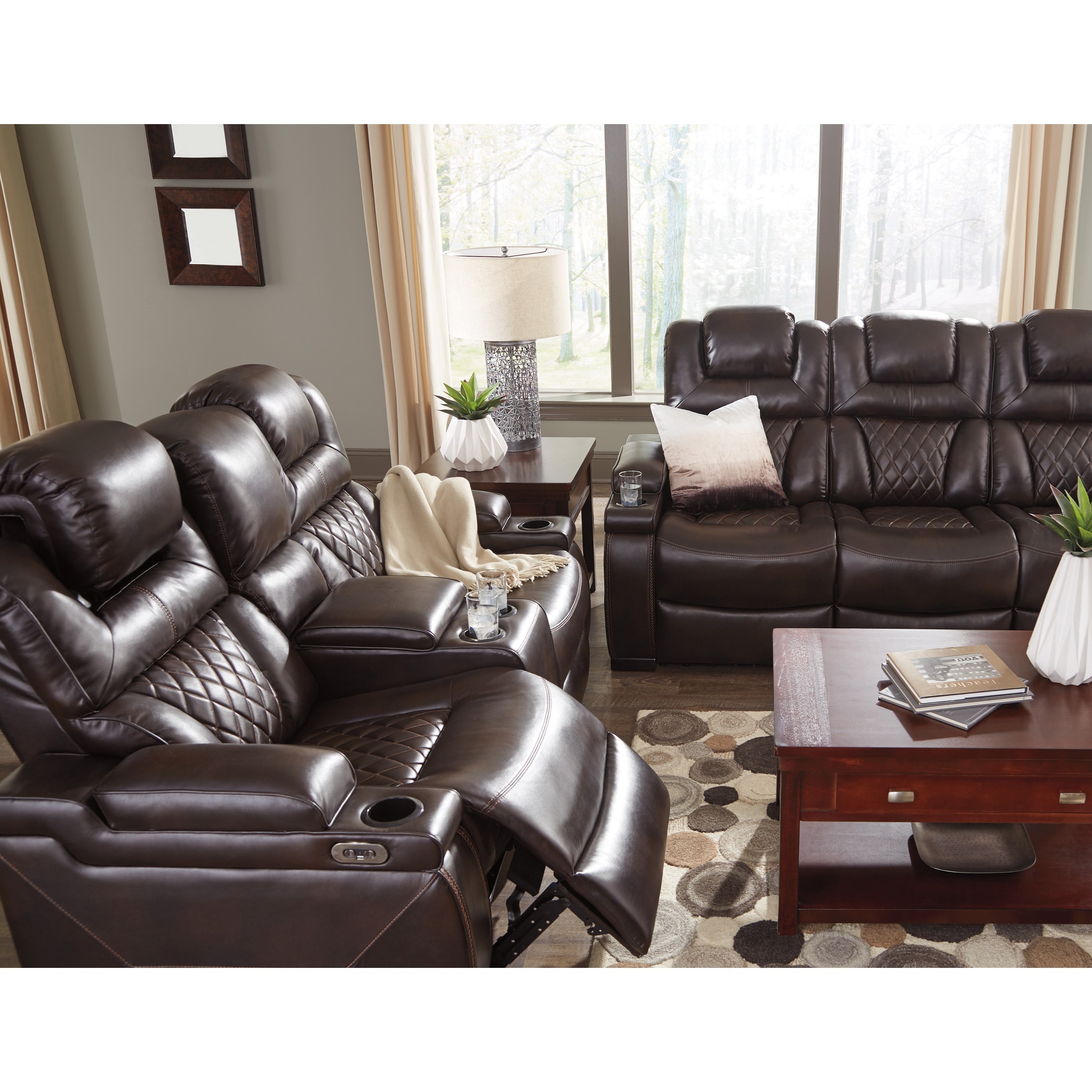 Signature design by ashley warnerton power reclining sales loveseat