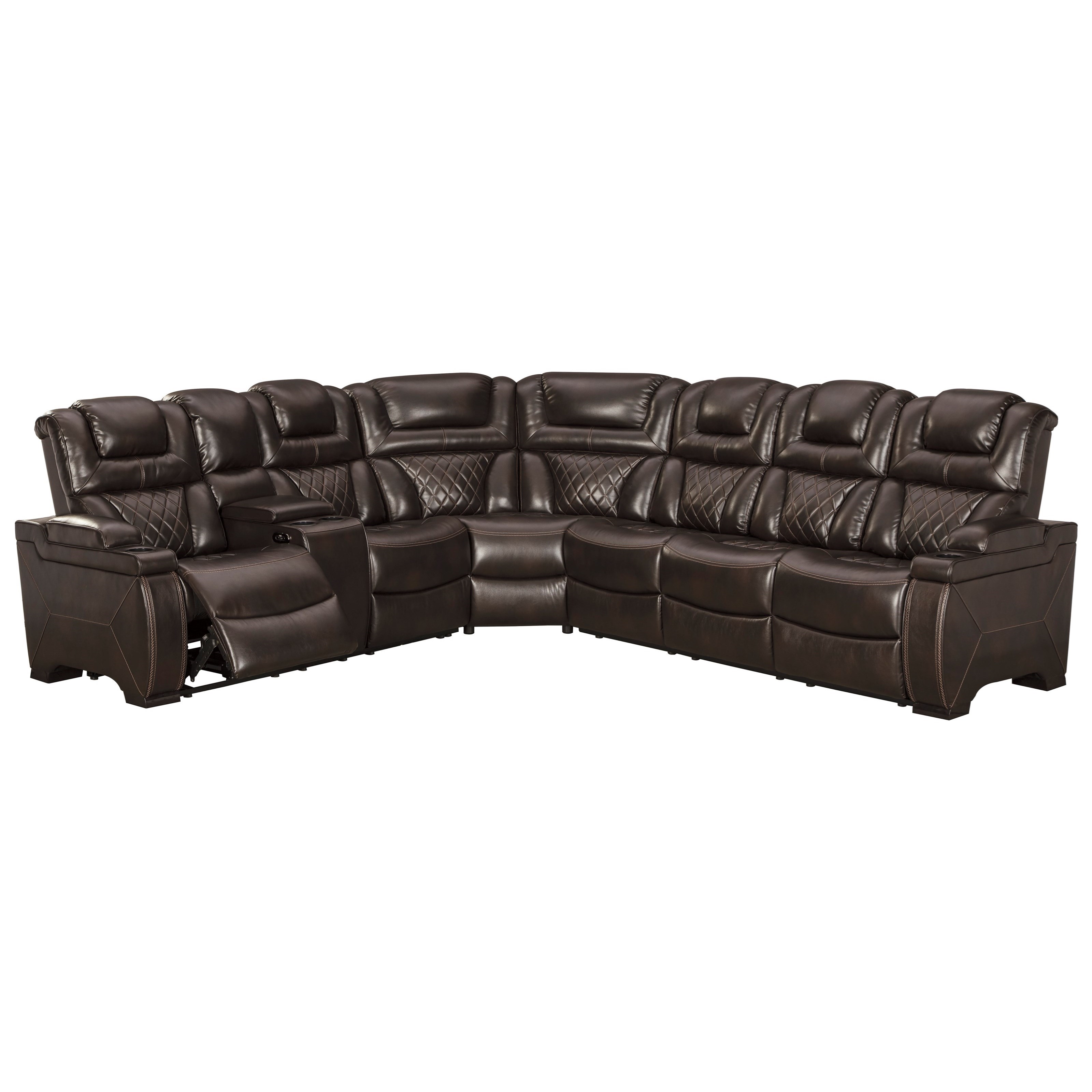 Signature Design by Ashley Warnerton 7540737+77+08 Power Reclining Sectional with Adjustable