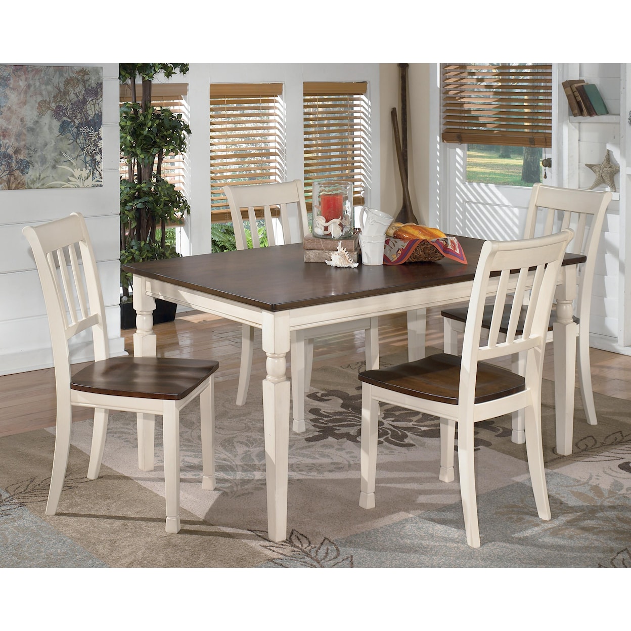 Signature Design by Ashley Furniture Whitesburg 5-Piece Rectangular Dining Table Set